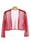 Eva Fashion 3277 Chiffon Bolero Jacket In Red
