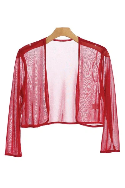 Eva Fashion 3277 Chiffon Bolero Jacket In Red