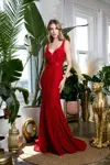 Eva Fashion 3411 Prom Long Sleeveless Formal Dress In Red