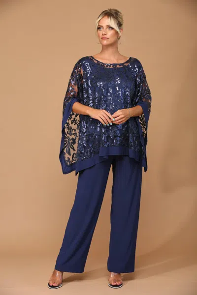 Eva Fashion 3443 Formal Pant Suit Sale In Blue