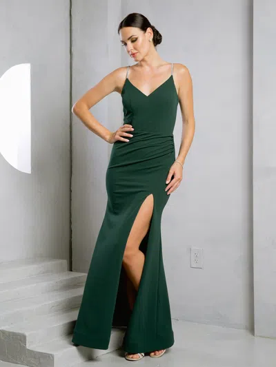 Eva Fashion 3492 Long Fitted Formal Evening Prom Dress In Green