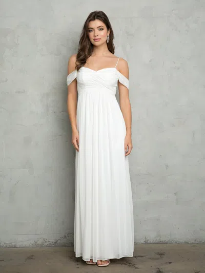Eva Fashion 3494 Long Simple A Line Wedding Dress In White