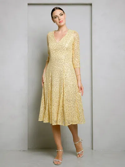 Eva Fashion 3497 Short Sequin Mother Of The Bride Lace Dress In Brown