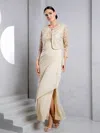 Eva Fashion 3517 Long Formal Mother Of The Bride Bolero Dress In Neutral