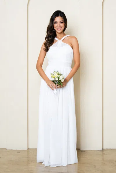 Eva Fashion 3520 Long Simple A Line Wedding Dress In White