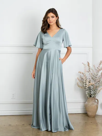 Eva Fashion 3523 Long Formal A Line Evening Dress In Green