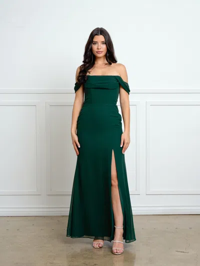 Eva Fashion 3537 Fitted Long Formal A Line Prom Dress In Green