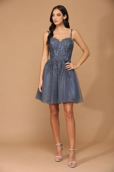 Eva Fashion 5246 Prom Short Homecoming Cocktail Dress In Blue