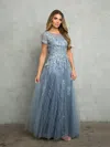 Eva Fashion 5261 Long Formal Mother Of The Bride A Line Dress In Blue