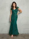Eva Fashion 5264 Fitted Long Formal Glitter Evening Dress In Green