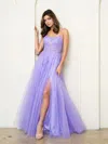 Eva Fashion 5295 Long Ball Gown Beaded Sequin Prom Dress In Purple