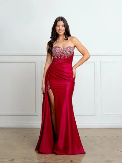 Eva Fashion 5306 Fitted Sequin Corset Beaded Long Formal Prom Dress In Blue