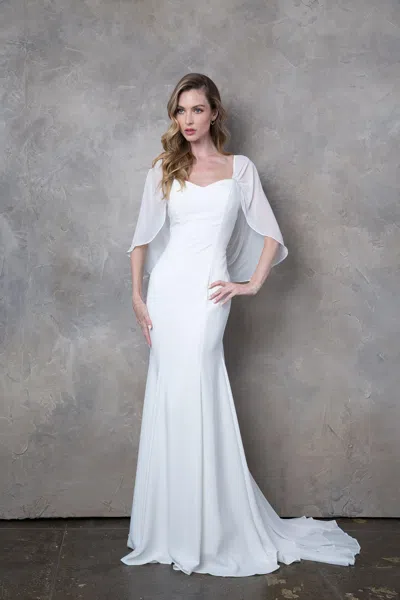 Eva Fashion Bridal Long Chiffon Wedding Dress In White