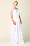 Eva Fashion Bridal Long Gown Lace Applique Wedding Dress In White