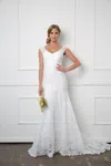 Eva Fashion Bridal Long Gown Wedding Lace Dress In White