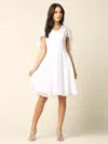 Eva Fashion Bridesmaids Short Cocktail Chiffon Dress In White