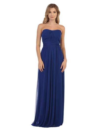 Eva Fashion Convertible Long Bridesmaids Dress In Blue