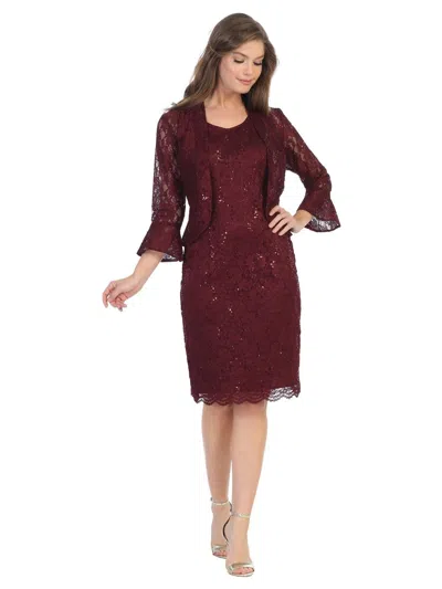 Eva Fashion Ev3347 Short Lace Dress Sale In Burgundy