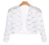 Eva Fashion Formal Long Sleeve Lace Bolero Jacket In White