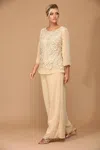 Eva Fashion Formal Mother Of The Bride Lace Pant Suit In Yellow