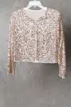 Eva Fashion Formal Sequins Bolero Evening Jacket In Gold