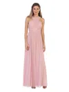 Eva Fashion Long Criss Cross Halter Bridesmaids Dress In Pink