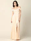 Eva Fashion Long Formal Off Shoulder Bridesmaid Dress In Gold
