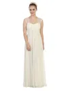 Eva Fashion Long Formal Sleeveless Chiffon Bridesmaids Dress In Neutral