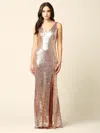 Eva Fashion Long Formal Sleeveless Sequins Fitted Dress In Multi