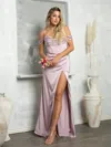 Eva Fashion Long Off Shoulder Formal Bridesmaids Prom Dress In Pink
