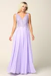 Eva Fashion Long Sleeveless Formal Evening Dress In Purple