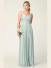 Eva Fashion Mesh Sleeveless Long Bridesmaids Dress In Green
