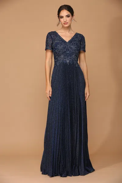 Eva Fashion Mother Of The Bride Long Formal Metallic Dress In Black