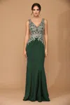 Eva Fashion Mother Of The Bride Long Formal Sleeveless Dress In Green