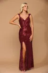 Eva Fashion Prom Long Formal Fitted Evening Dress In Brown