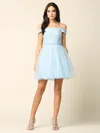 Eva Fashion Short Off Shoulder Homecoming Cocktail Dress In Blue