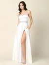 Eva Fashion Simple Long Spaghetti Strap Wedding Dress In White