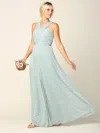 Eva Fashion Sleeveless Convertible Long Bridesmaids Dress In Blue