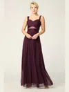 Eva Fashion Sleeveless Long Bridesmaids Mesh Dress In Purple
