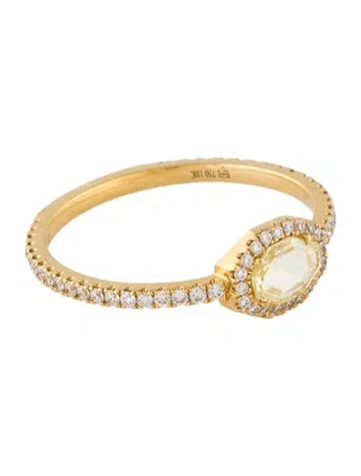 Pre-owned Eva Fehren 14k Diamond Portrait Cut Pavé Ring In Multi