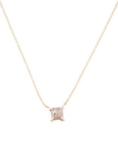 Pre-owned Eva Fehren 14k Diamond Solitaire Pendant Necklace, 20.5" In Multi