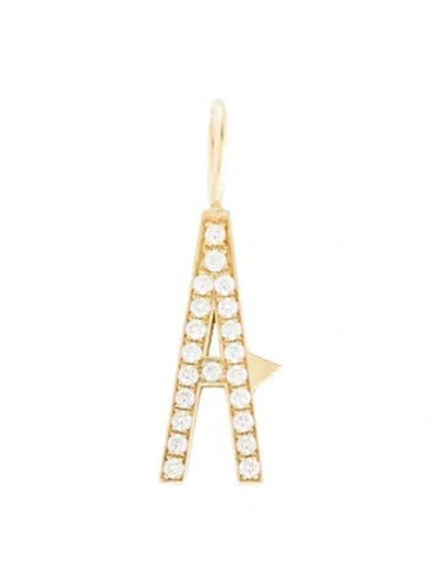 Pre-owned Eva Fehren 18k Diamond 'a' Initial Pendant In Multi