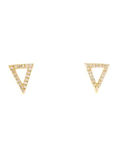 Pre-owned Eva Fehren 18k Diamond Apex Stud Earrings In Multi