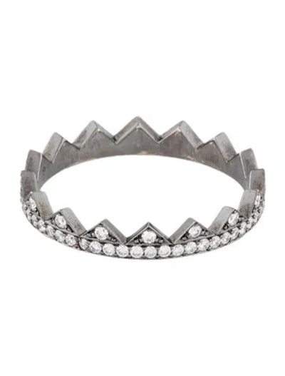 Pre-owned Eva Fehren 18k Diamond Crown Band In Multi