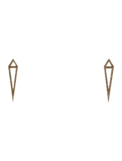 Pre-owned Eva Fehren 18k Diamond Dagger Studs In Multi