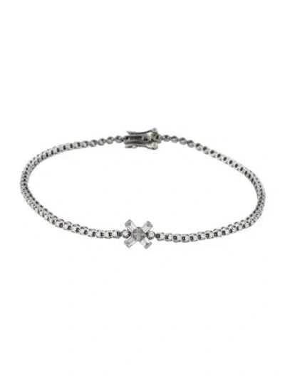 Pre-owned Eva Fehren 18k Diamond Exploding Offset X Bracelet, 6.5" In Multi