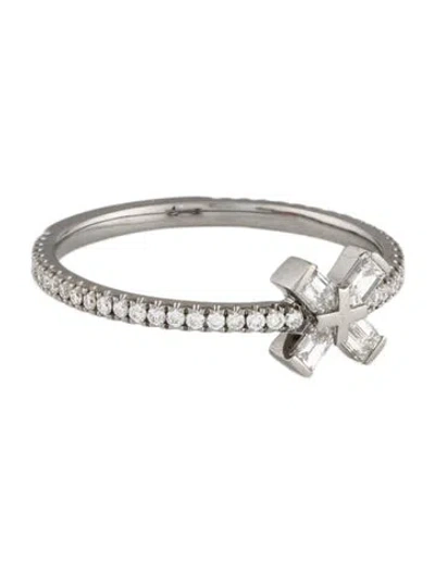 Pre-owned Eva Fehren 18k Diamond Exploding X Cocktail Ring In Multi