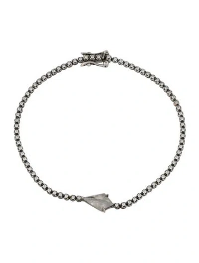 Pre-owned Eva Fehren 18k Diamond Ezzat Line Bracelet, 6.25" In Multicolor