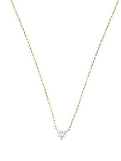 Pre-owned Eva Fehren 18k Diamond Heart Pendant Necklace, 17" In Multi