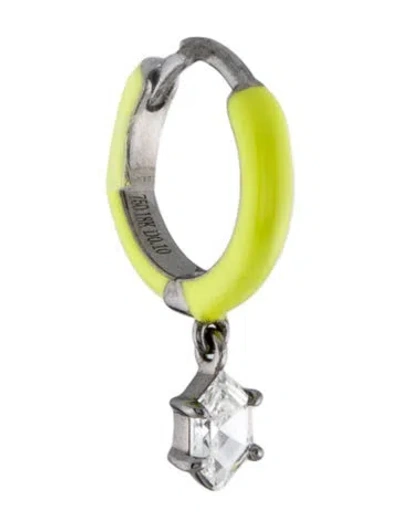 Pre-owned Eva Fehren 18k Diamond Highlighter Chroma Hoop Single Earring In Yellow